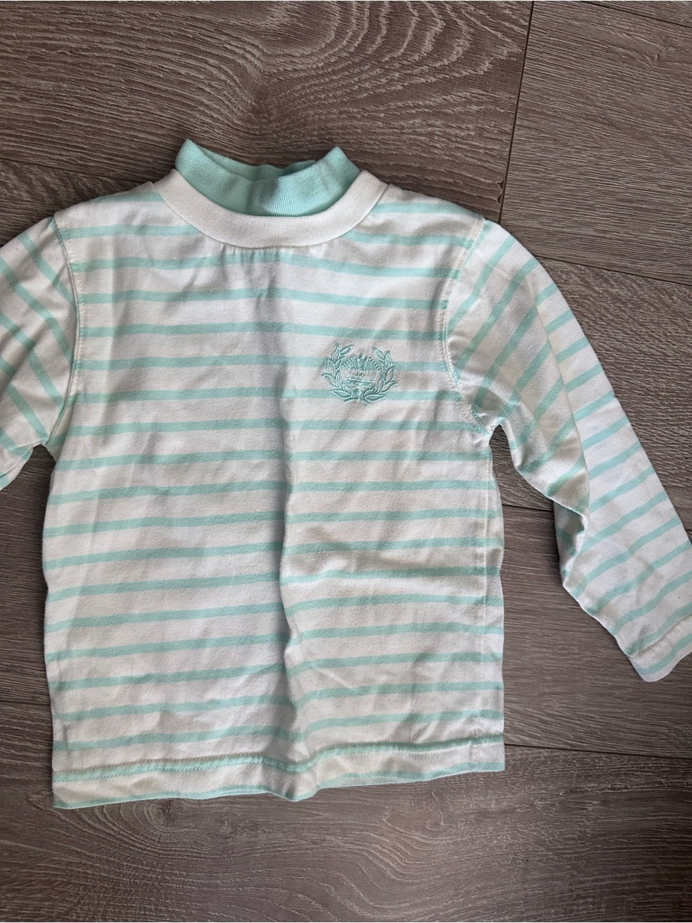 Vintage Kids Long Sleeve Striped Tee - Light Blue & White